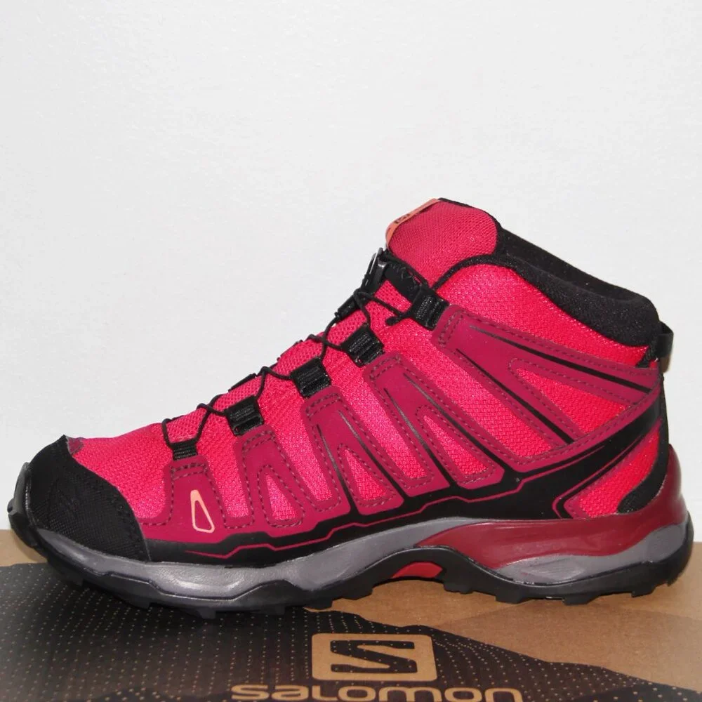 Salomon X-Ultra Mid GTX J Gore-Tex Waterproof Hiking Boots Girls 4 5 Pink